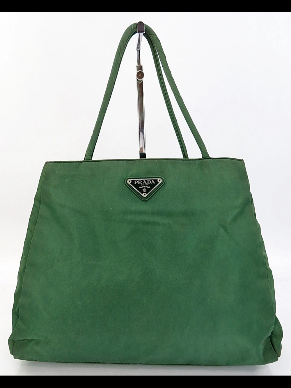 Prada Green Nylon Tote Bag